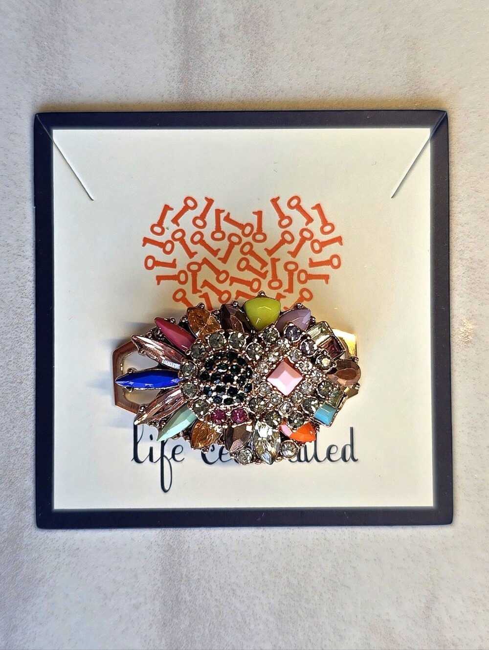 KEEP Collective 'Shades of You' Rose Gold Multi Color Crystal Statement Charm.